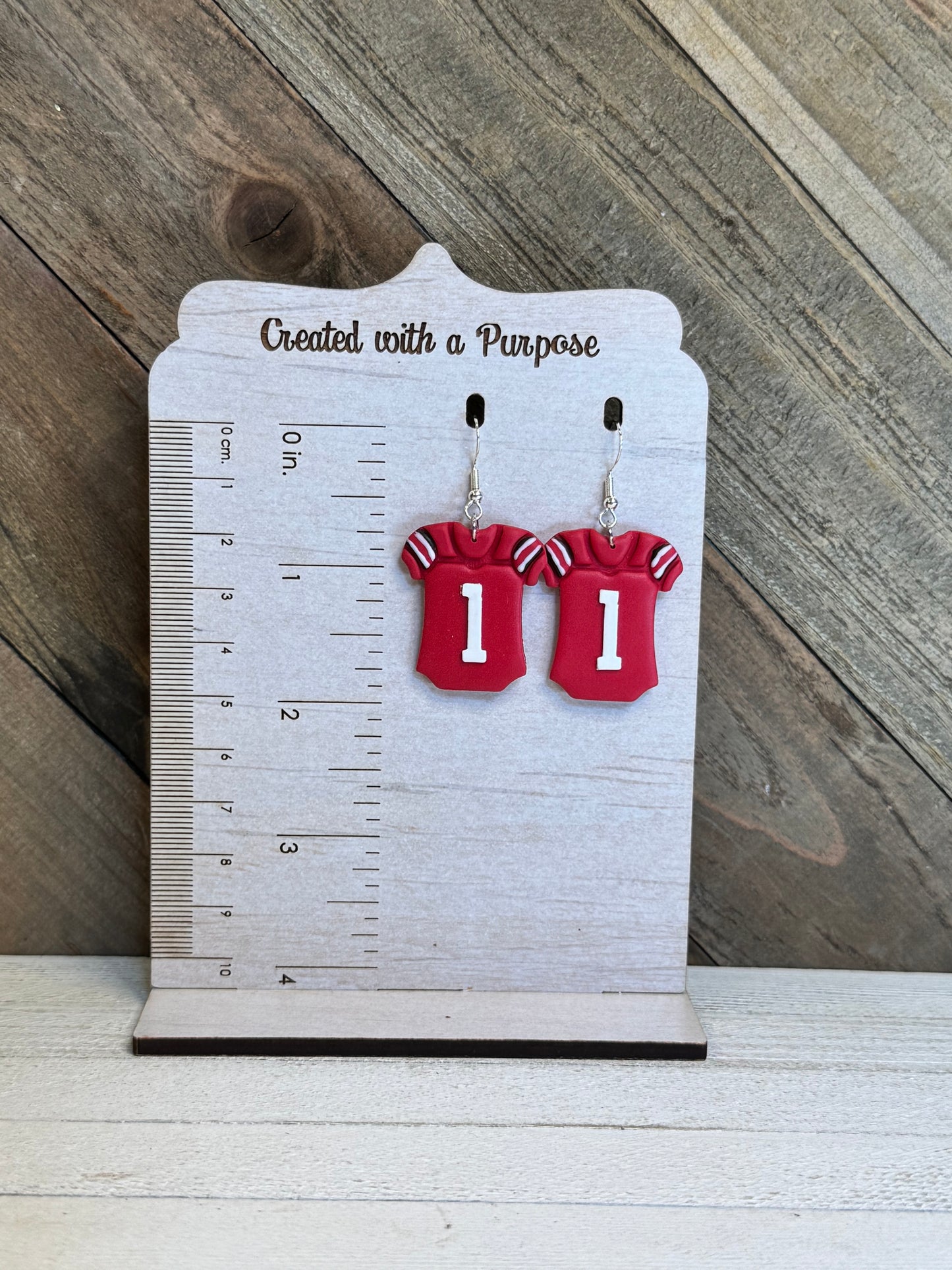 Red Jersey Earrings