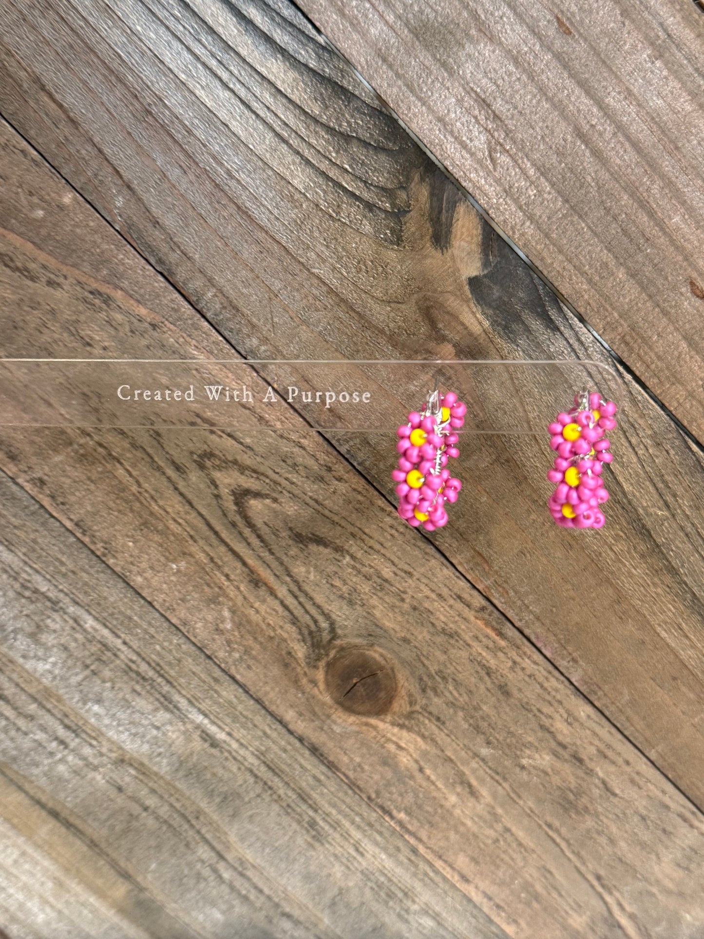 Pink and Yellow Flower Hoops