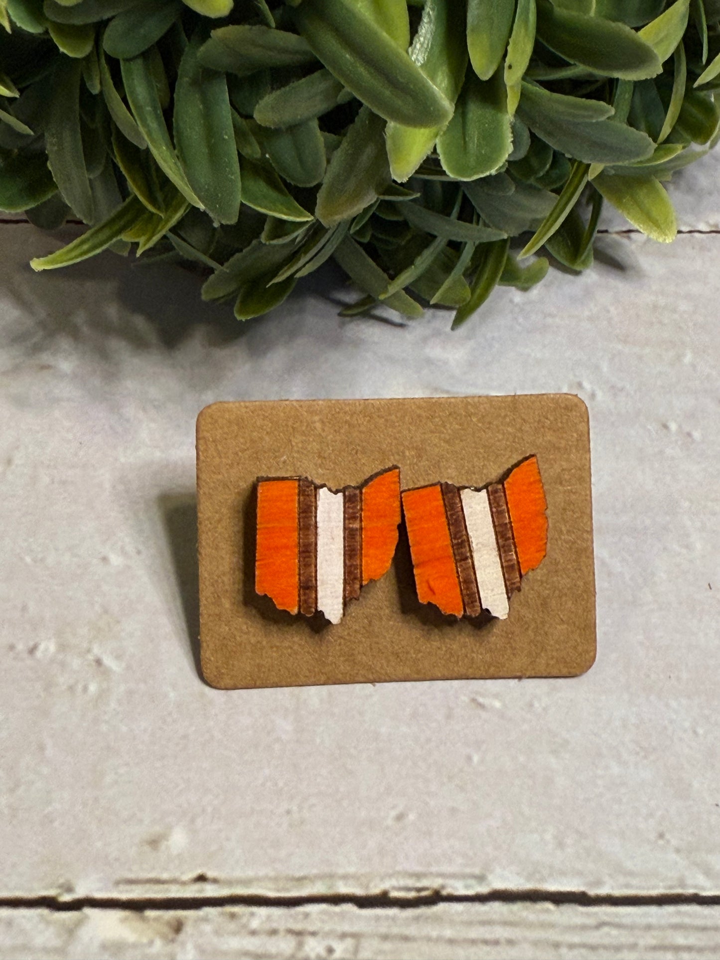 Orange Ohio Stripe Stud