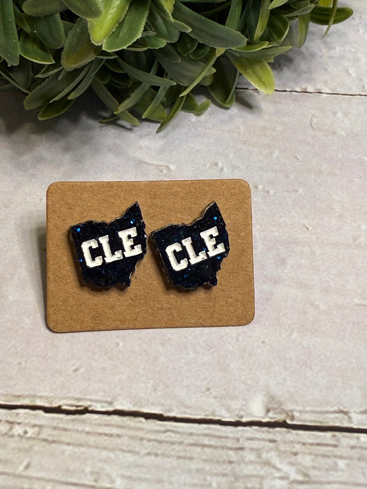 Dark Blue Glitter CLE Studs