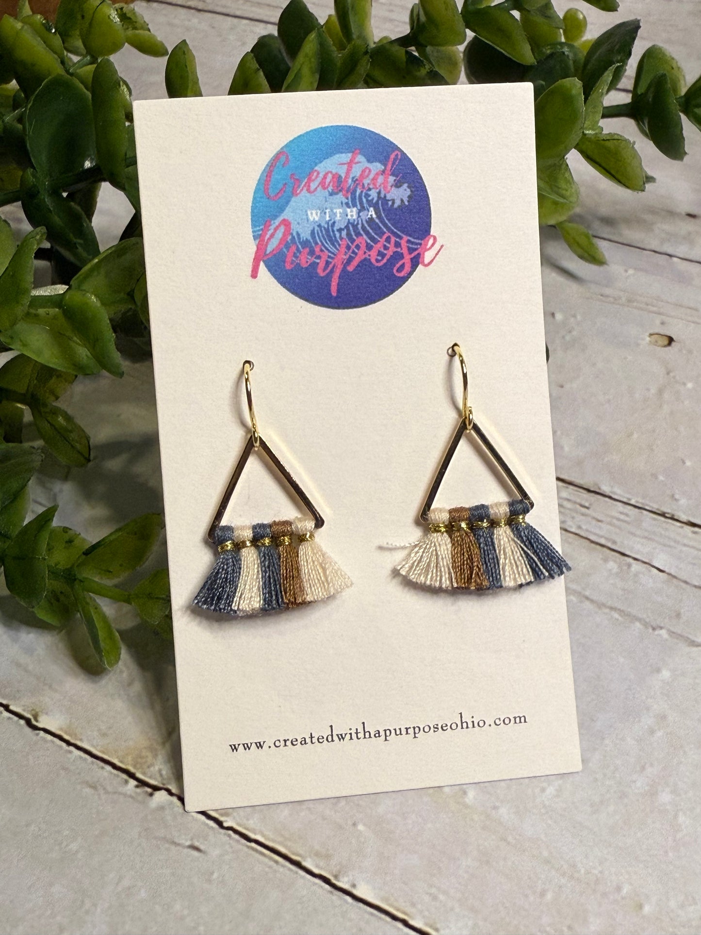Triangle Tassel Earrings