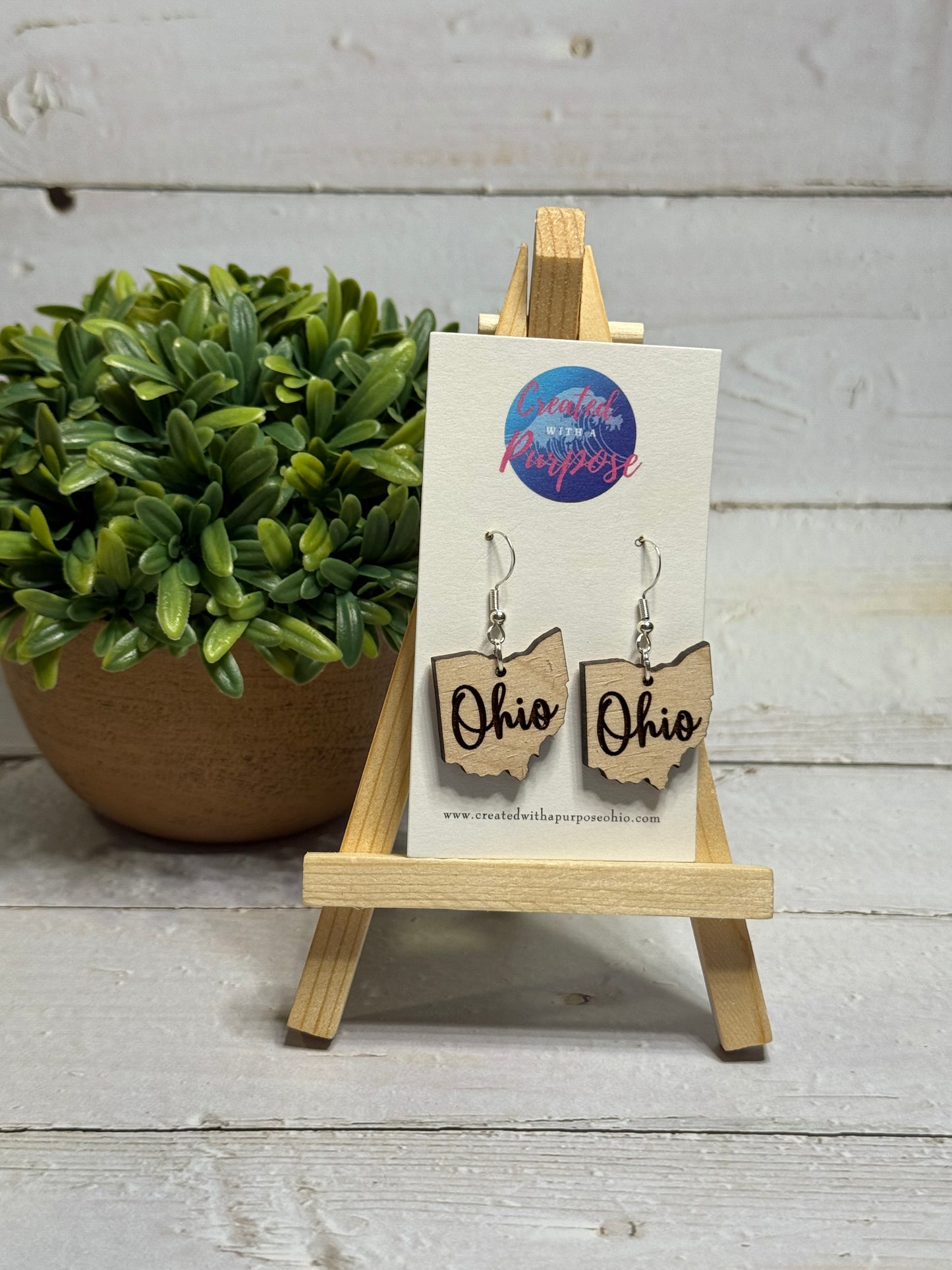 Natural Ohio Cursive Earrings