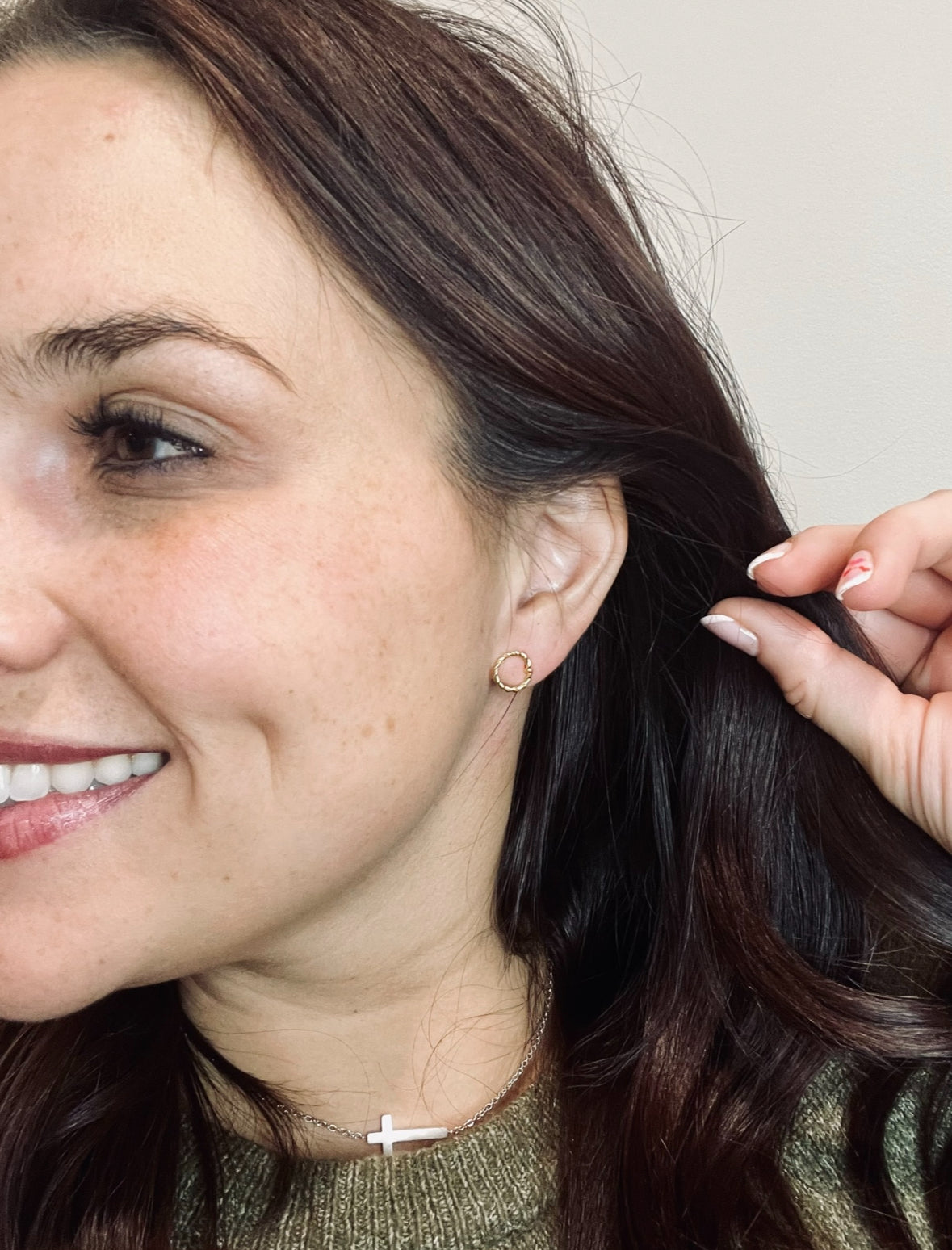 Gold Weave Circle Stud