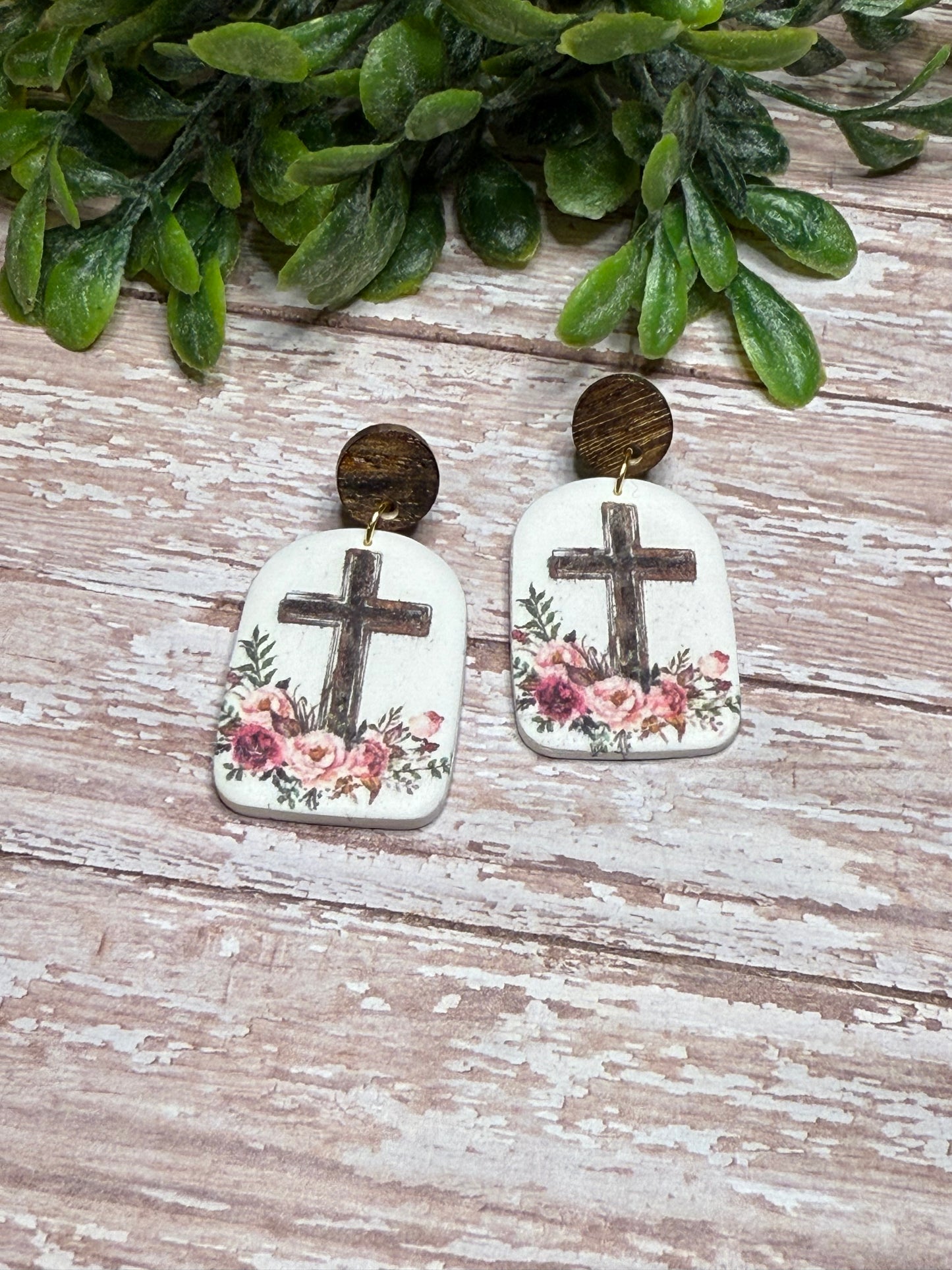 Pink Flower Cross