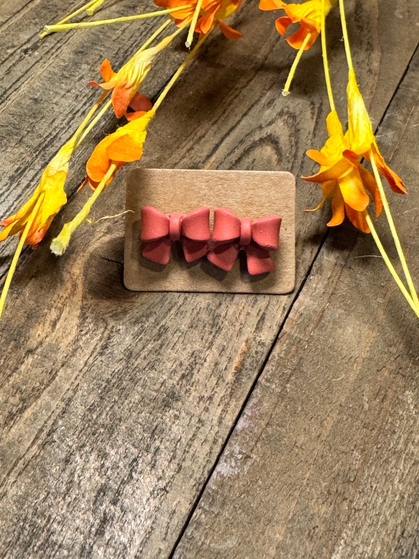 Terracotta Bow Studs