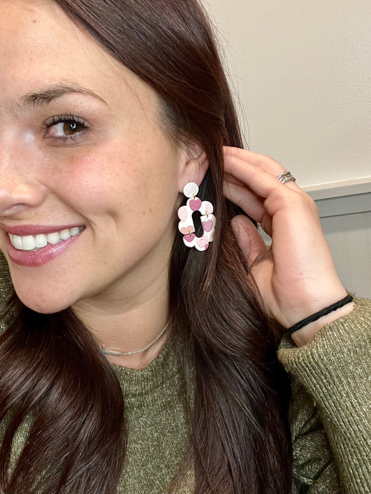 Textured Hearts Scalloped Earrings