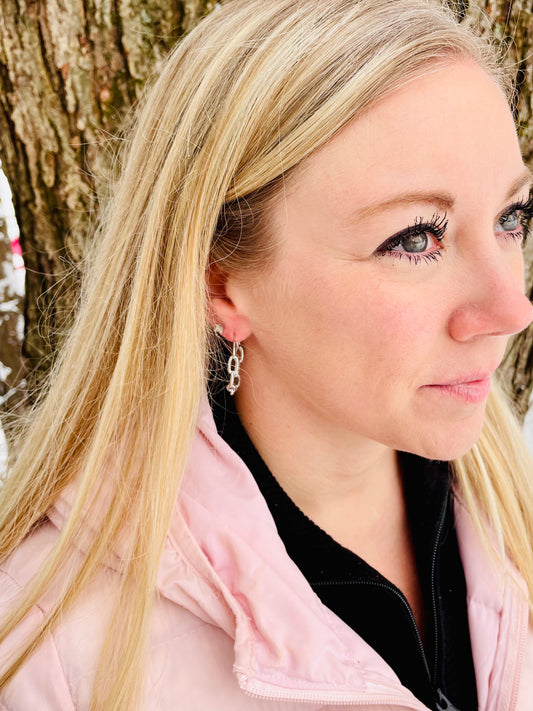 Silver Chain Hoops