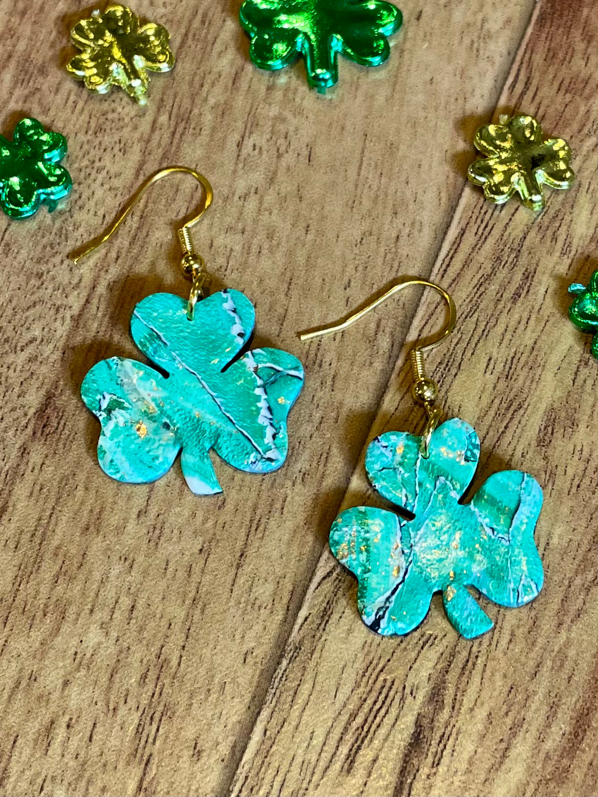 Shamrock Polymer Clay Earrings