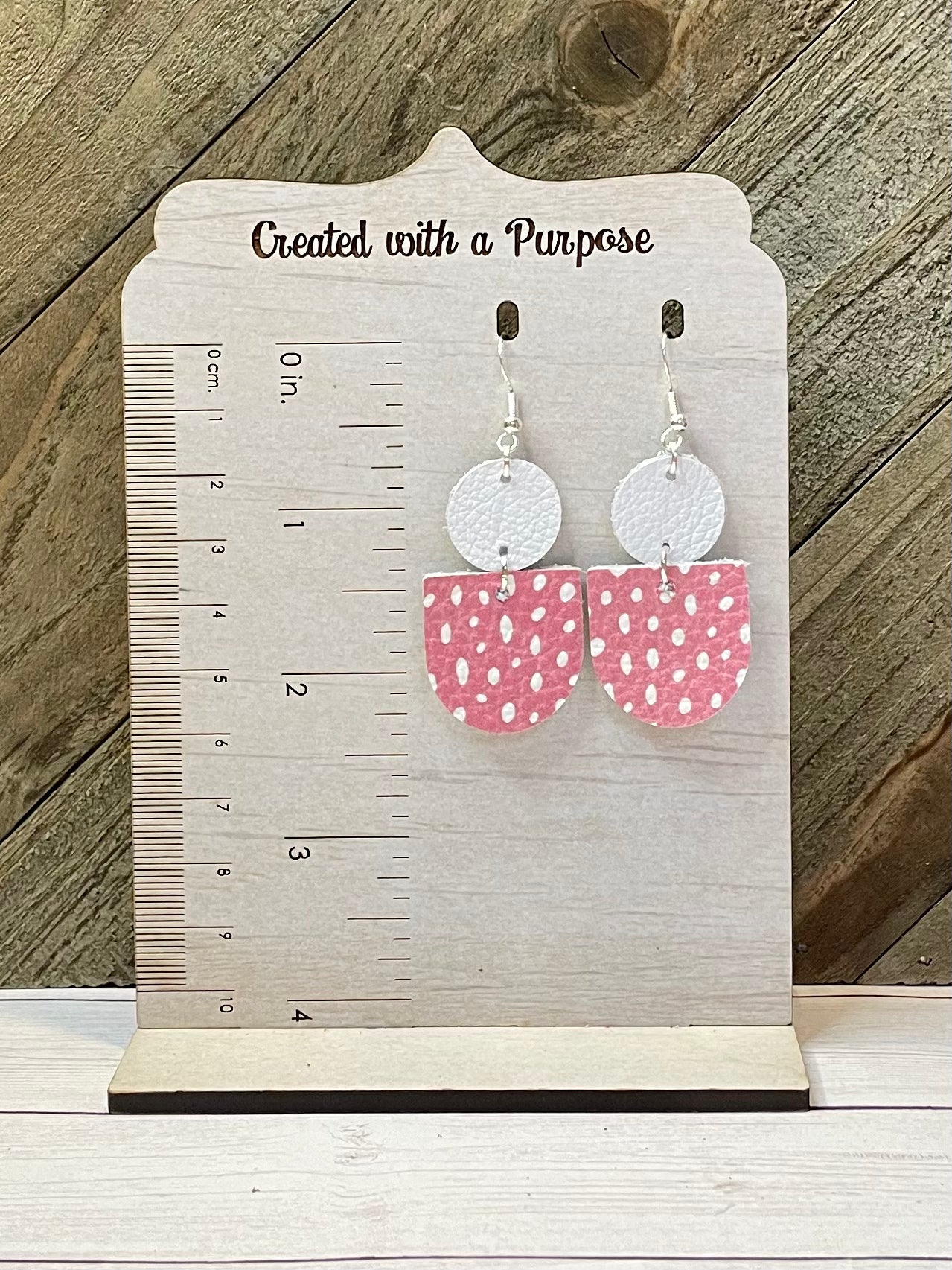 Pink With White Dots Earrings