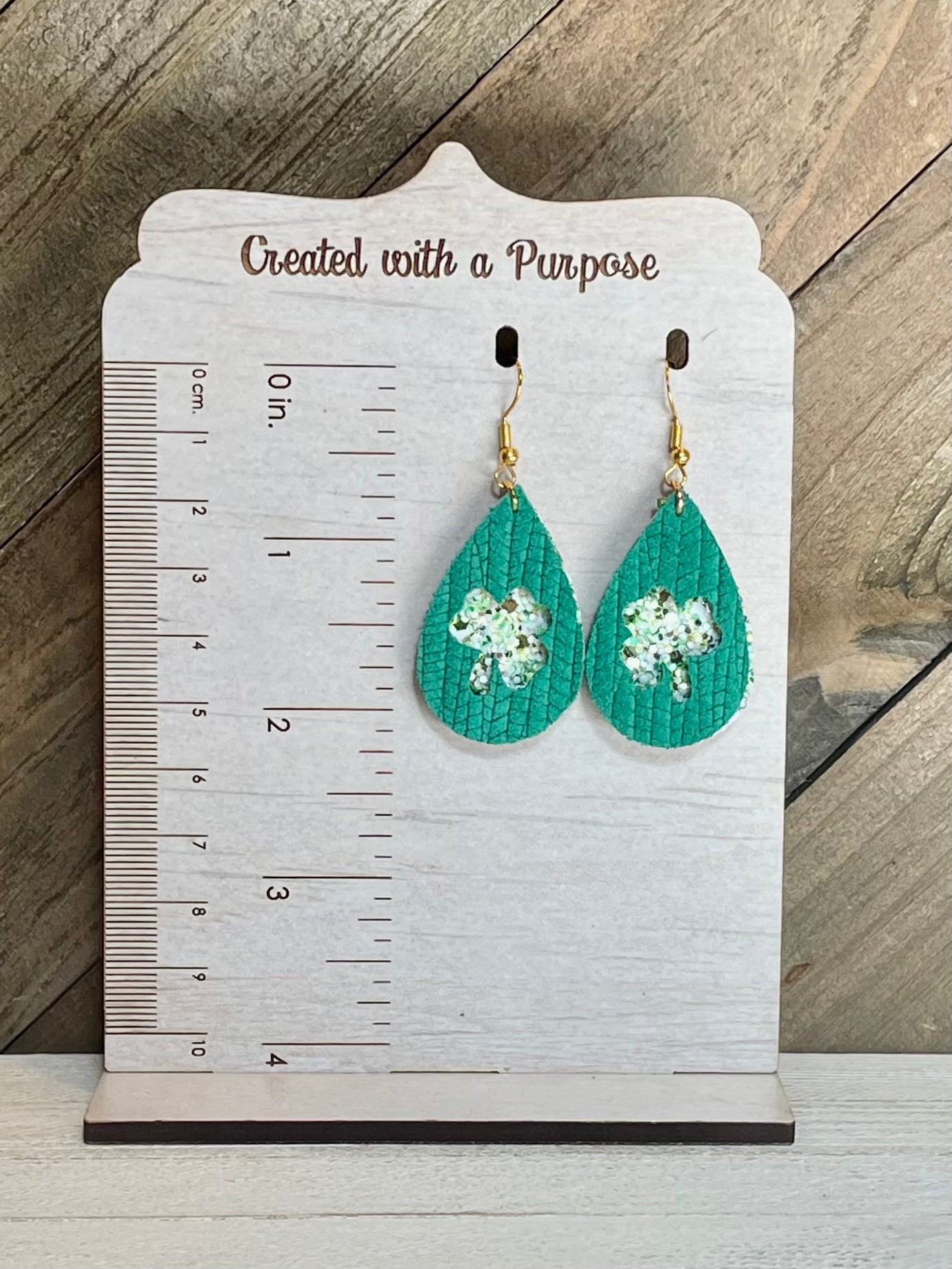 Green with Green Sparkle Cover Earrings