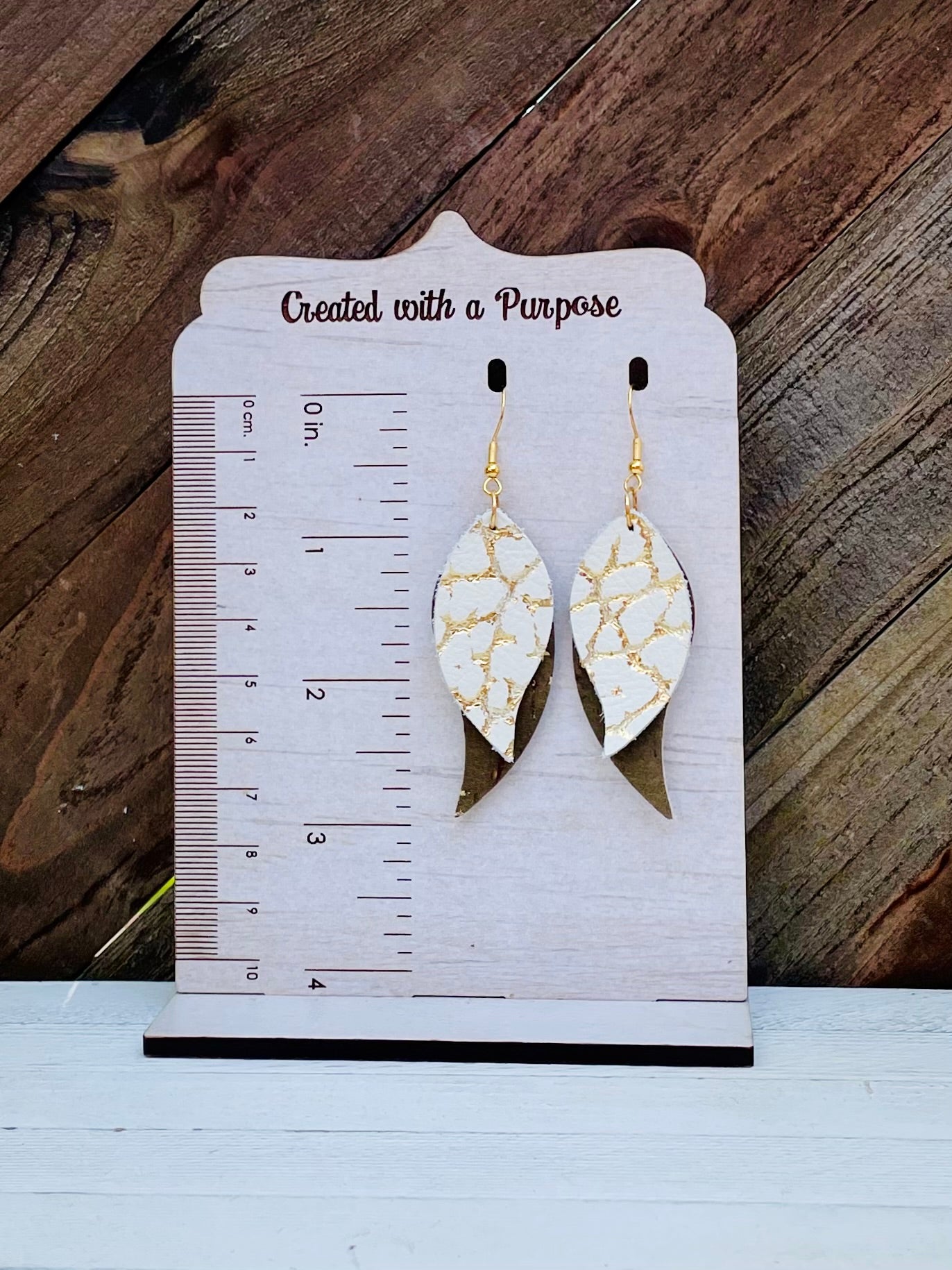 Gold & Olive Wing Earrings