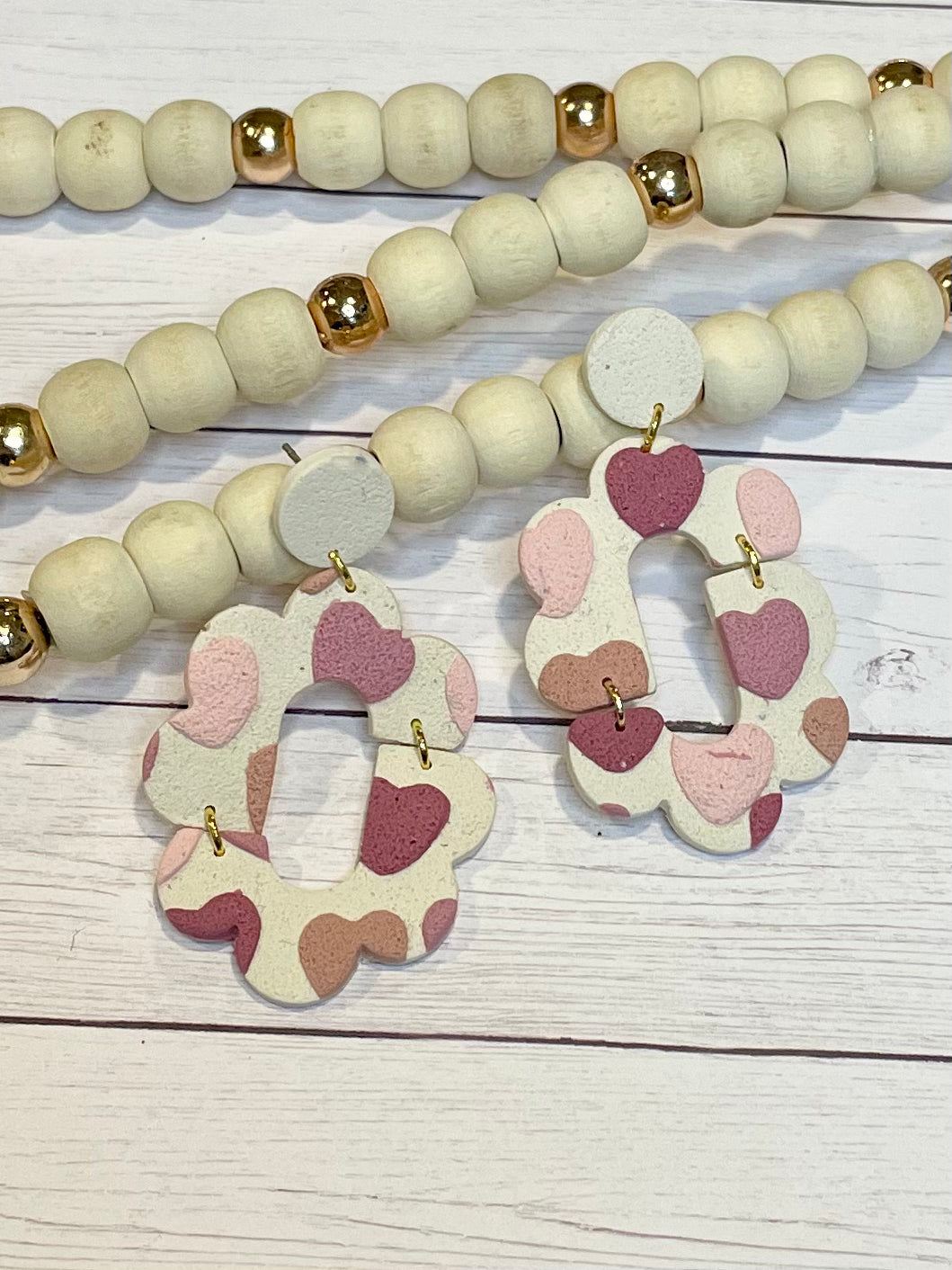 Textured Hearts Scalloped Earrings