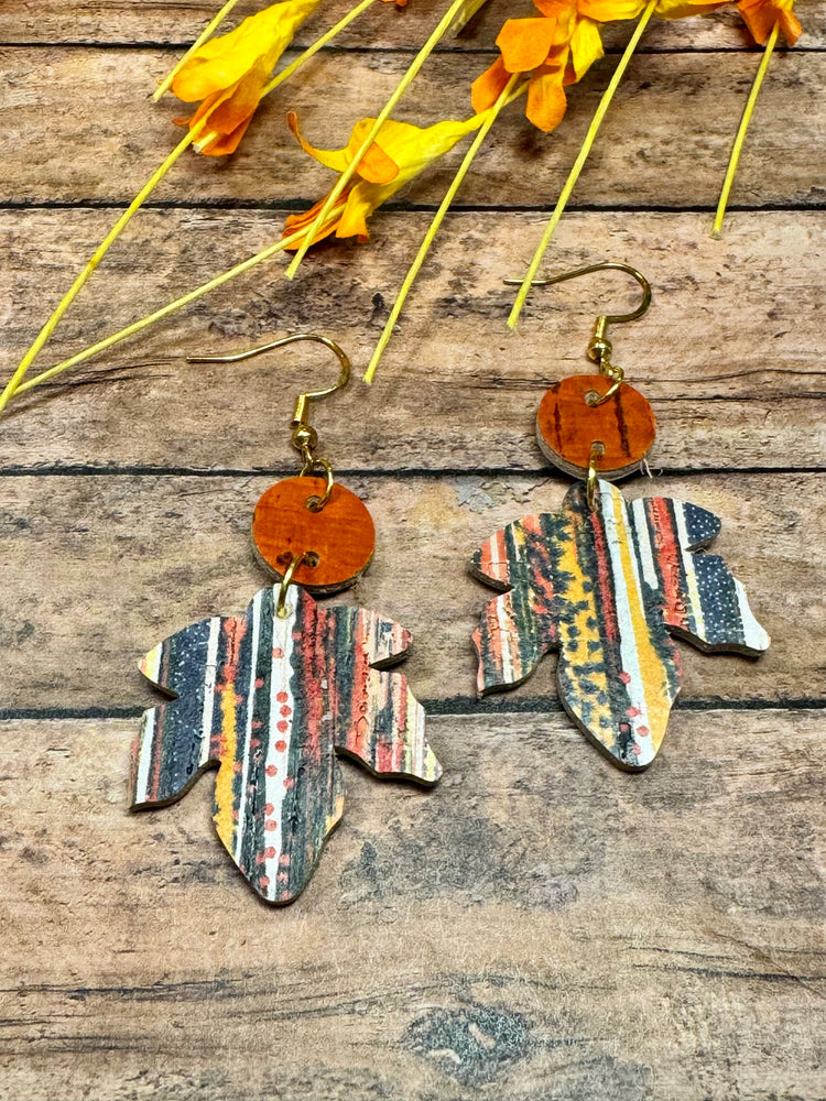 Cork Leaf Earrings