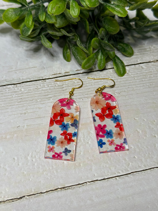 Flower Arch Acrylic Earrings
