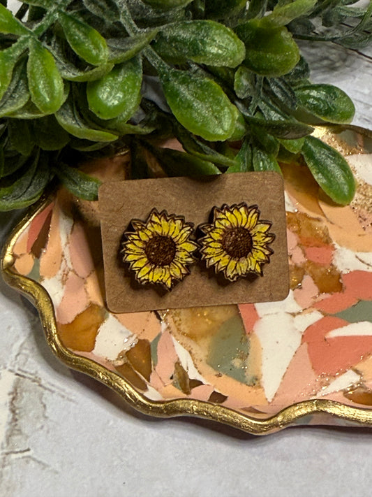 Sunflower Wood Studs
