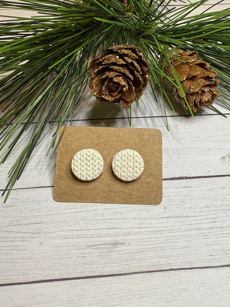 Knit Cream Studs