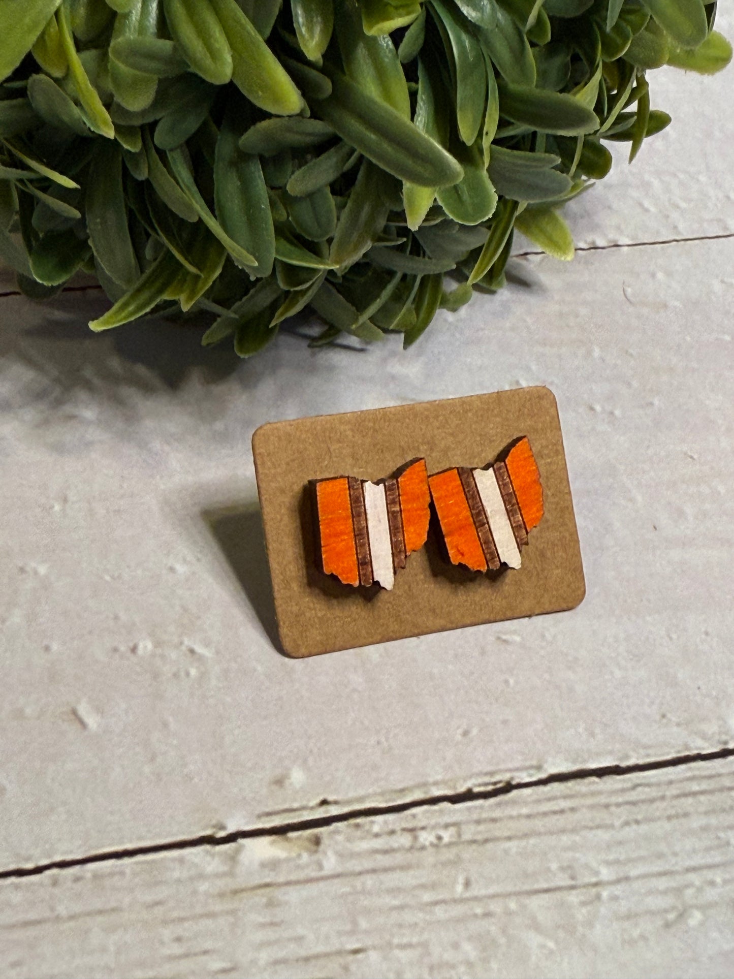 Orange Ohio Stripe Stud
