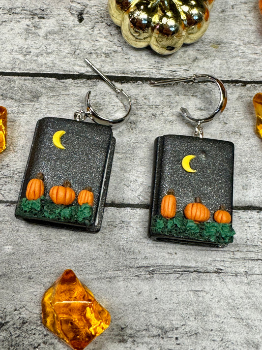 Pumpkin Book Earrings