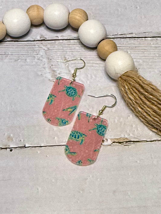 Acrylic Turtle Earrings