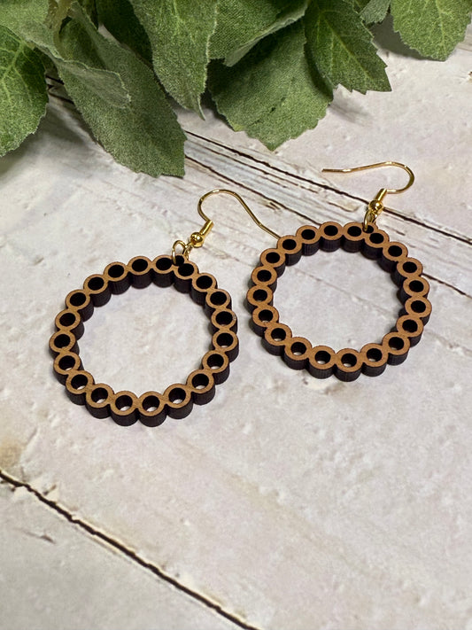 Circle Wood Earrings