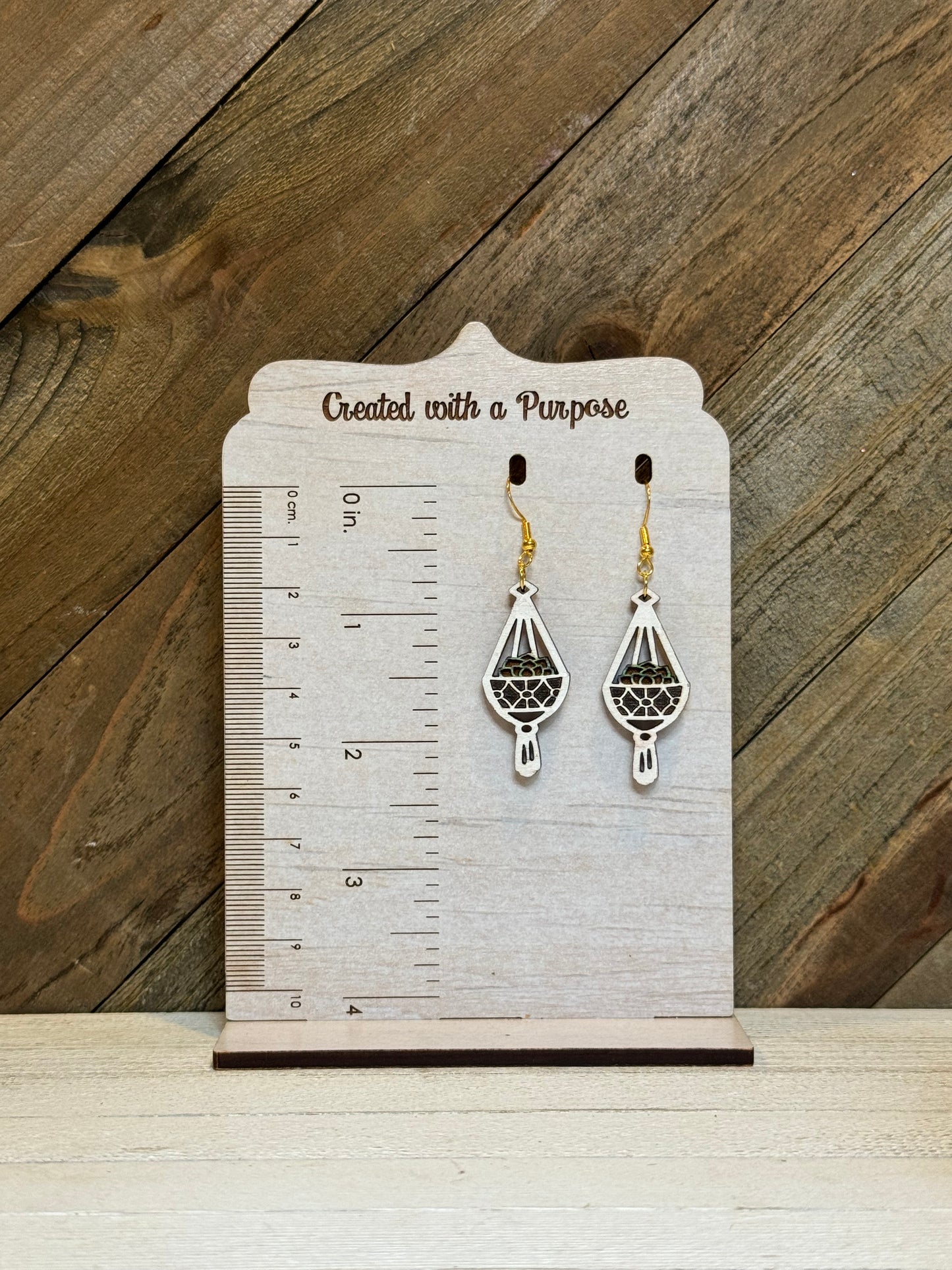 White Hanging Plant Earrings