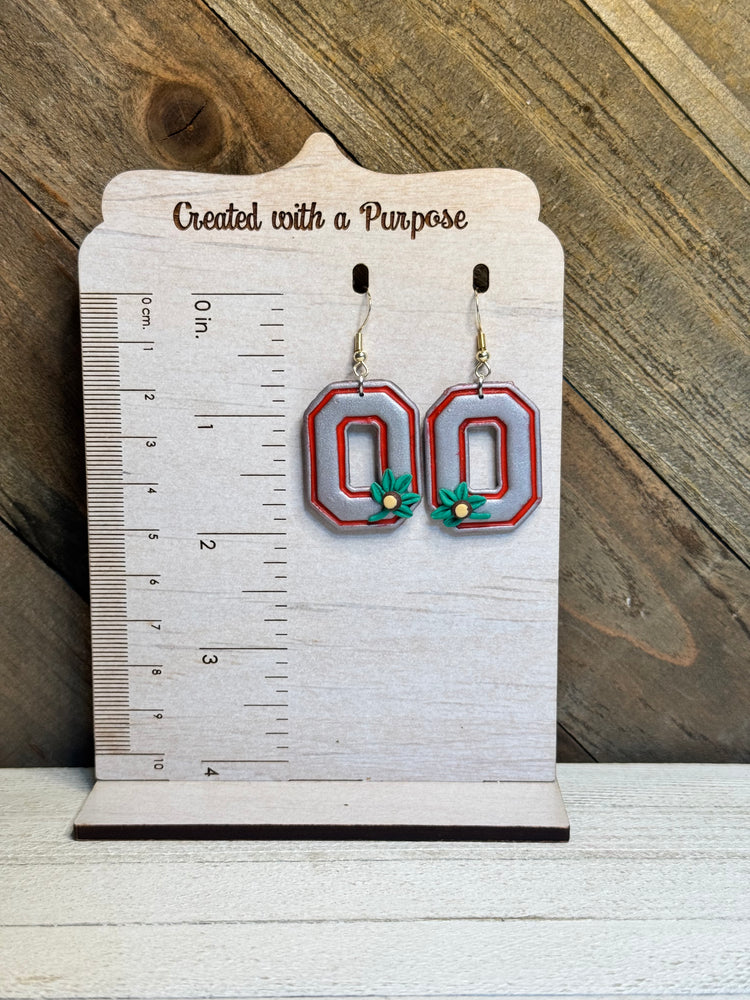 Block O Buckeye Earrings