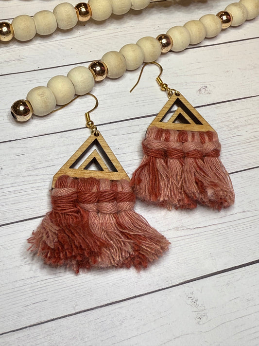 Shades of Pink Macrame Earrings