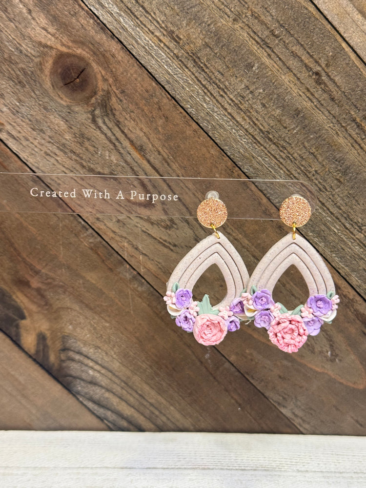 Spring Flower Teardrop Earrings