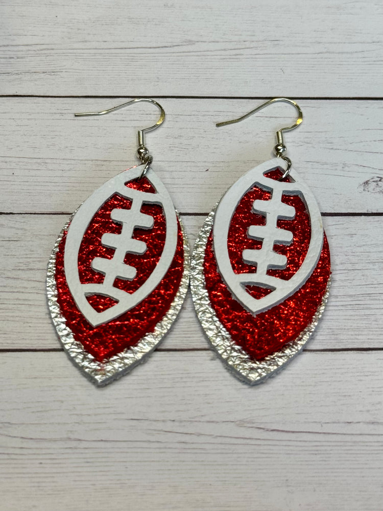 Metallic Silver and Red Football