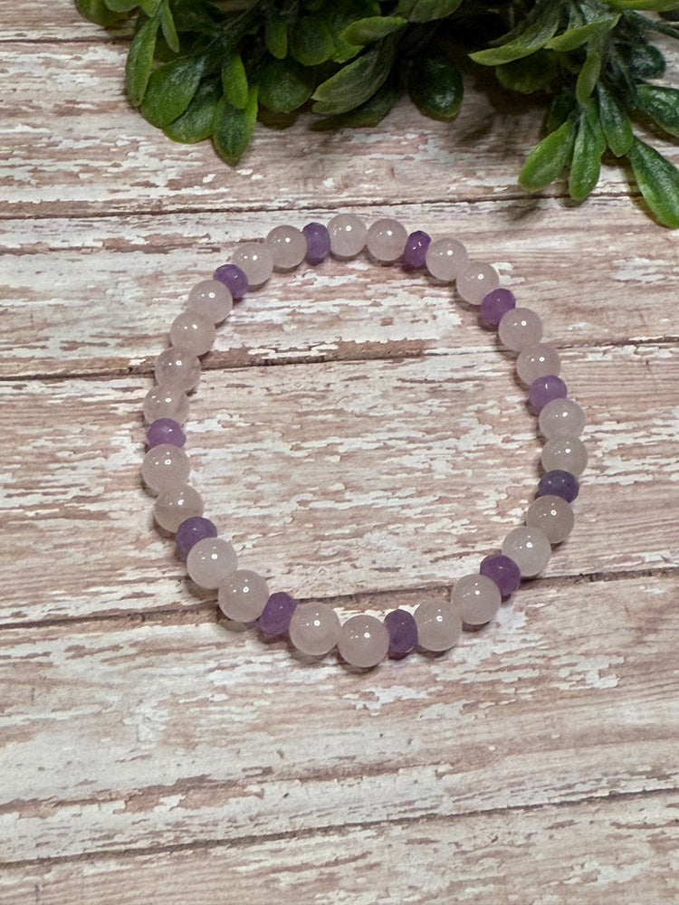 Rose Quartz with Purple Accents