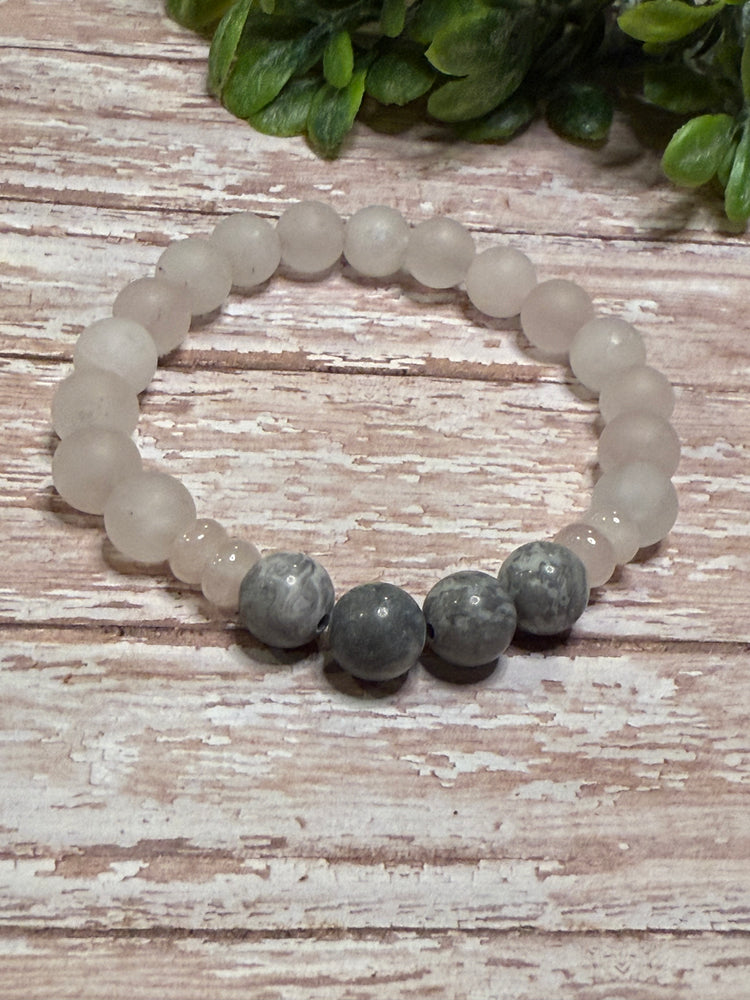 Rose Quartz with Gray Accents