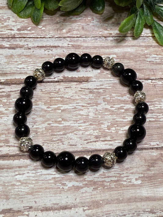 Onyx with Silver