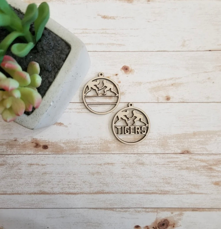 Customized Circle Wood Activity Earrings