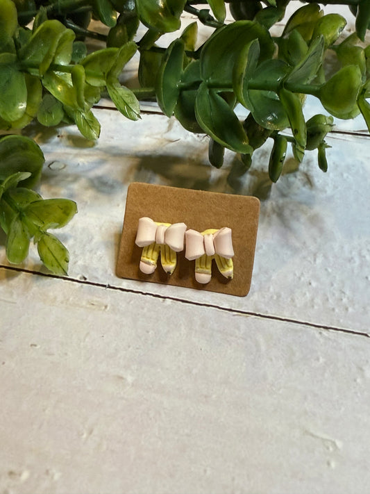 Pastel Pencil Bow Stud