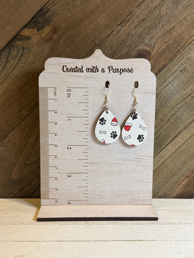 Santa Paw Print Earrings