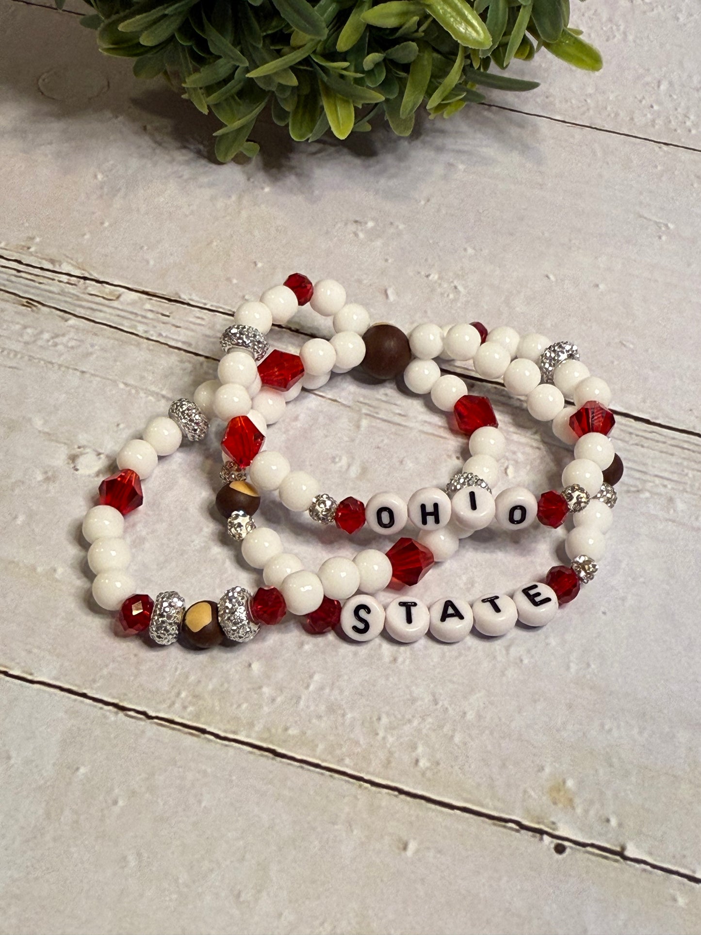 Ohio State Buckeye Bracelet Stack