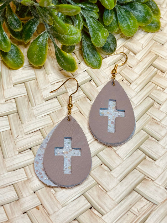 Iridescent Sparkle with Taupe Earrings