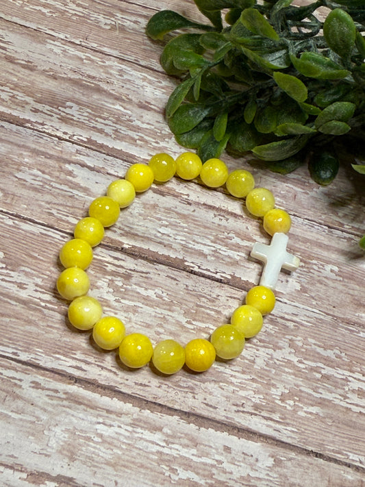 Yellow Agate Cross