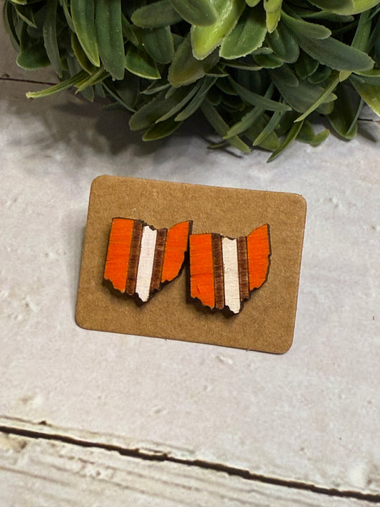 Orange Ohio Stripe Stud