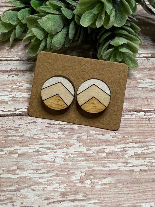 Wood Chevron Studs