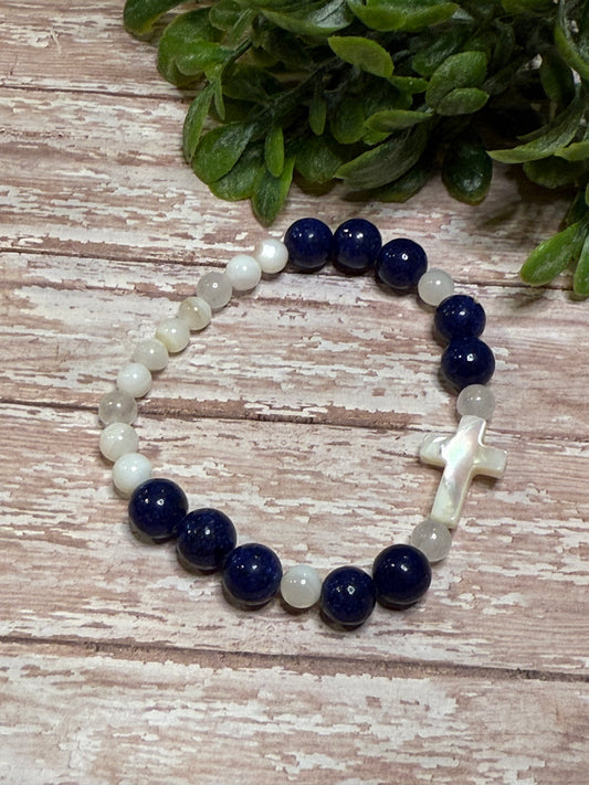 Navy Blue and White Cross