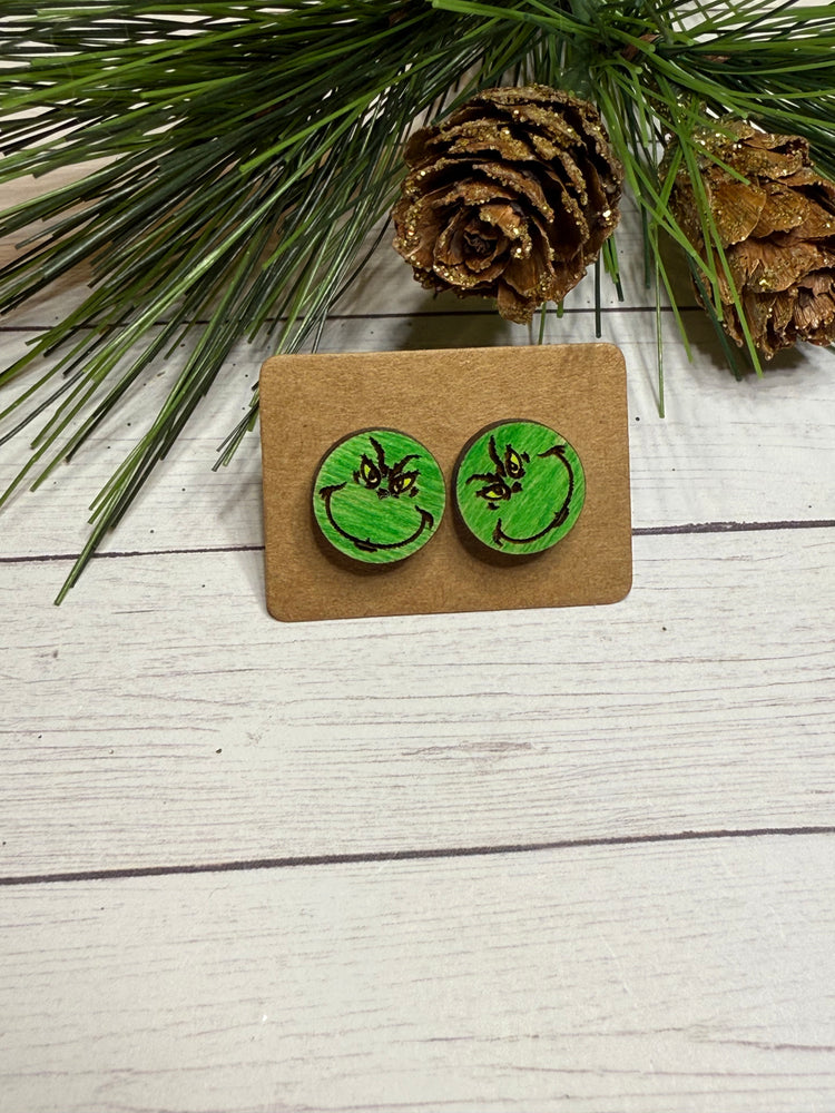 Green Face Studs