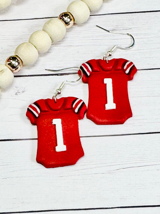 Red Jersey Earrings