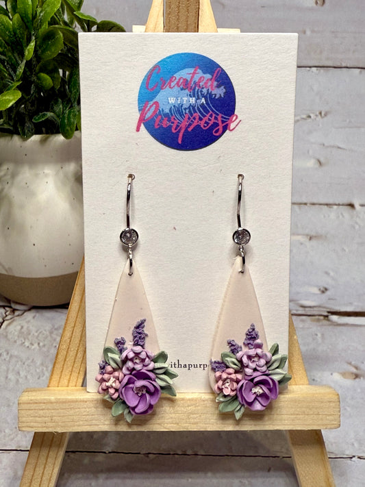 Shades of Purple Floral Earrings