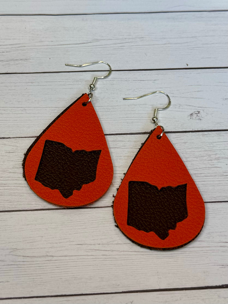 Brown and Orange Ohio Earrings