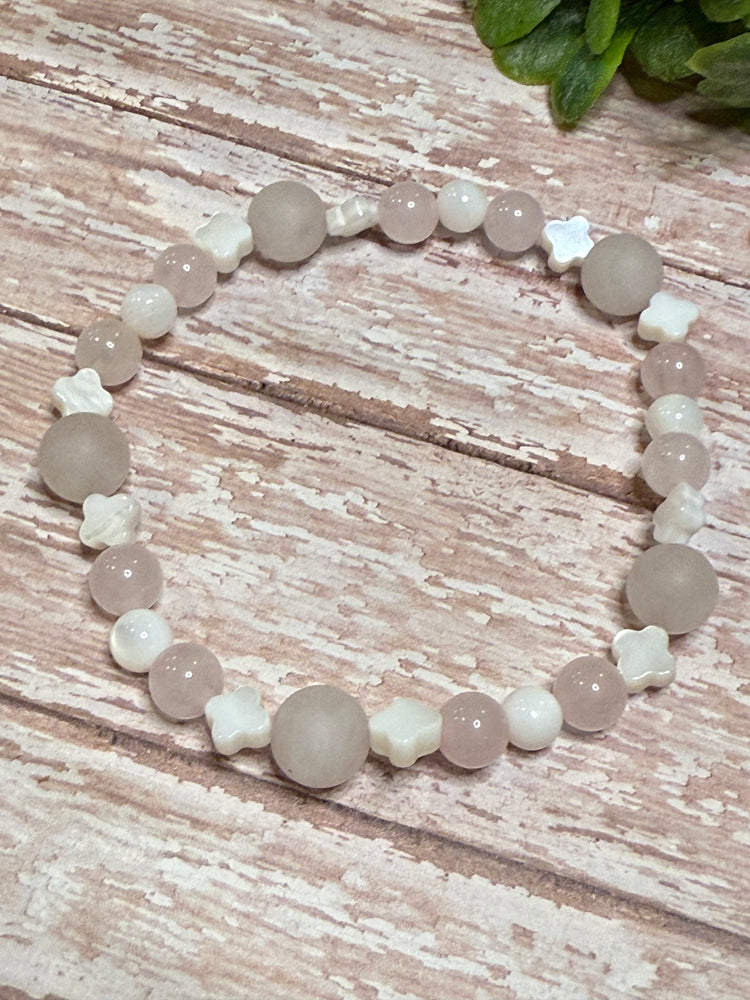 Rose Quartz with White