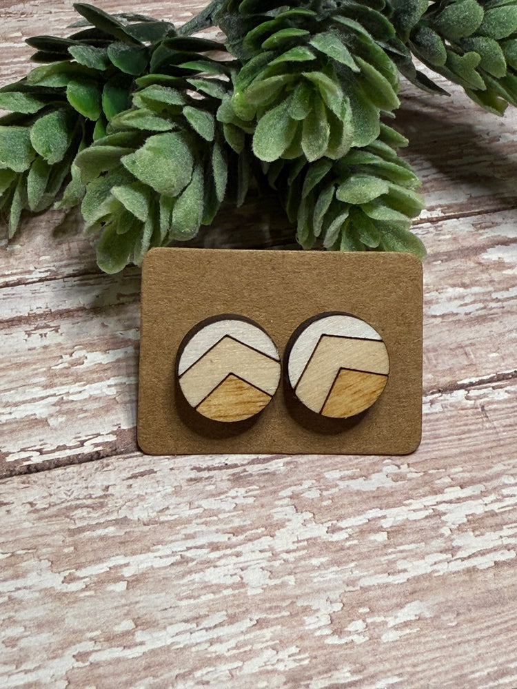 Wood Chevron Studs