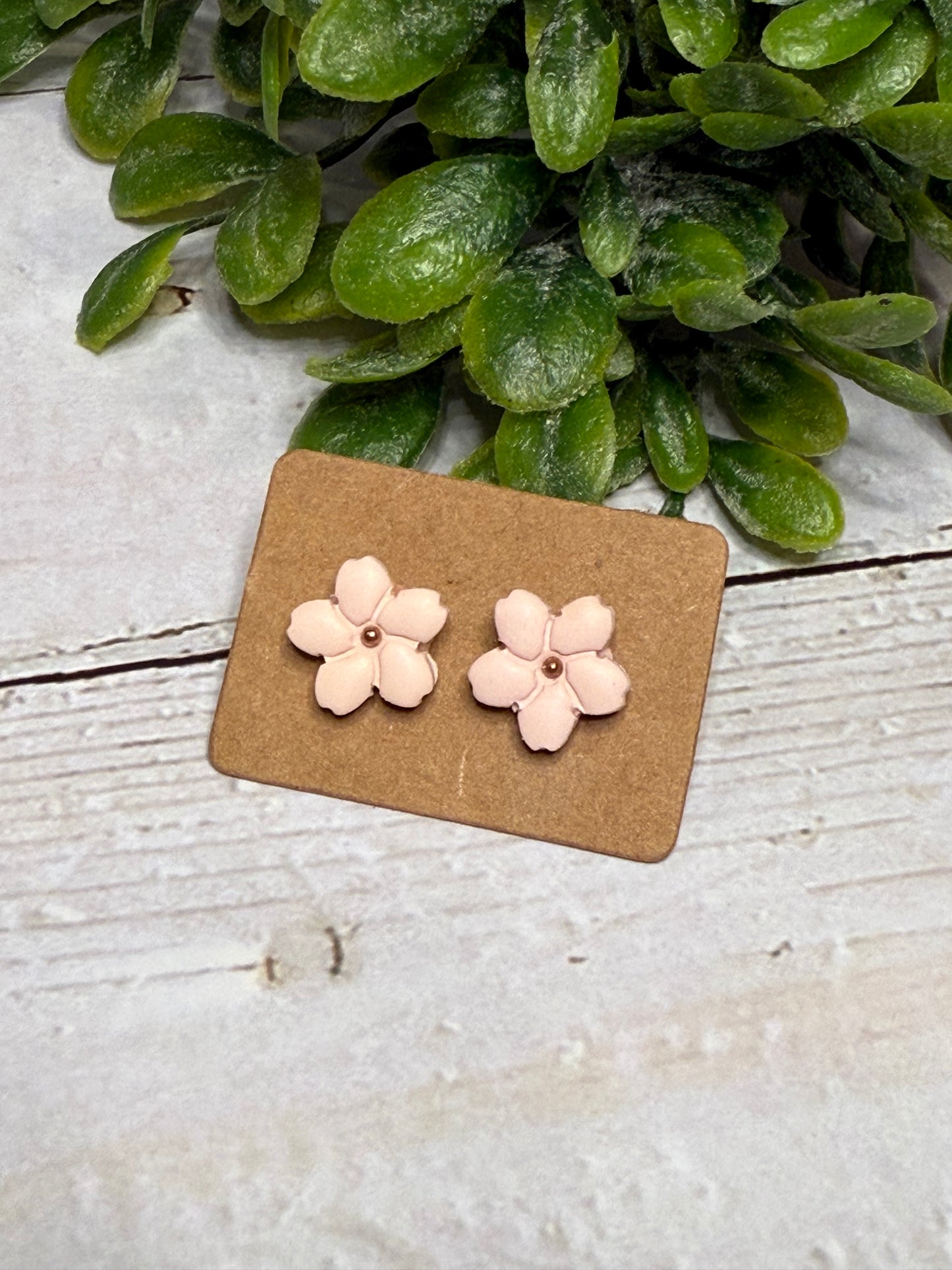 Pink Flower Studs