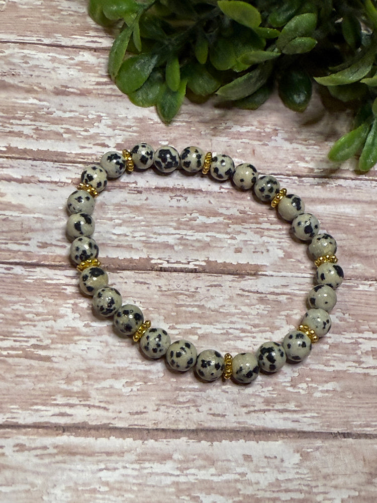 Dalmatian Jasper with Gold Spacers