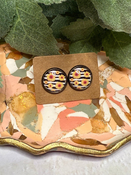 Sunflower Stripe Stud